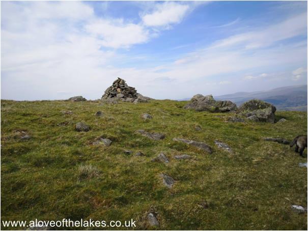 The summit cairn on Woodend Height