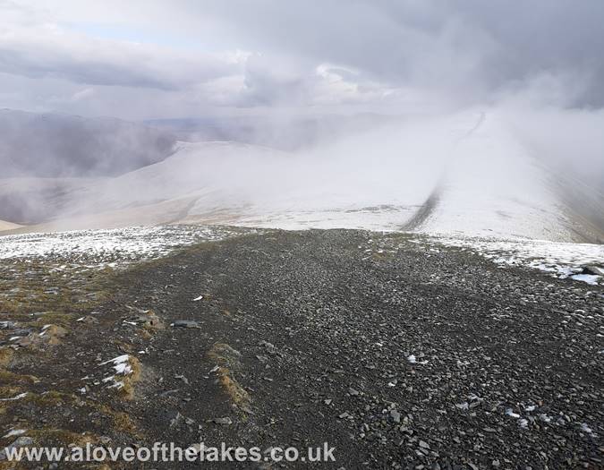 Descending Skiddaw South top