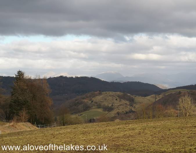 Looking across to the Fairfield Horseshoe  from the path