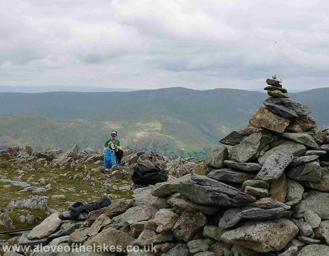 The summit cairn on St Sunday Crag