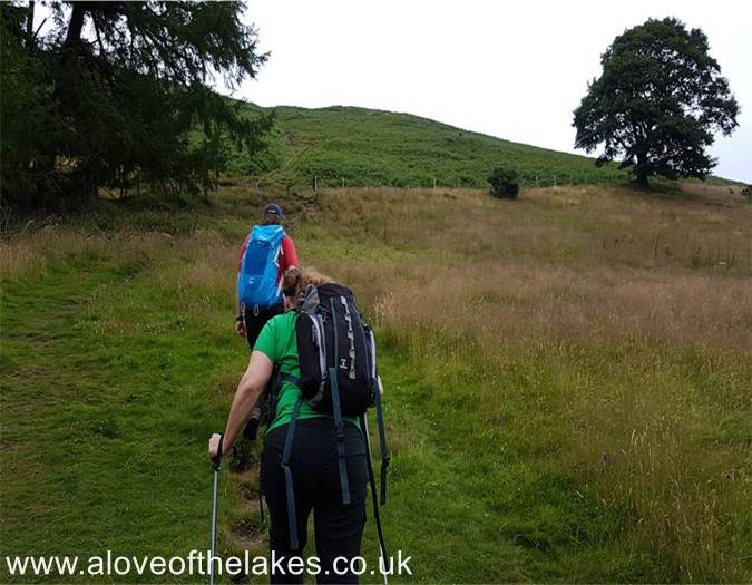 The start of the steep climb