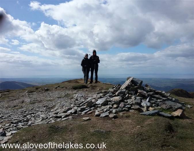 Sue and Ste on the summit of Long Side