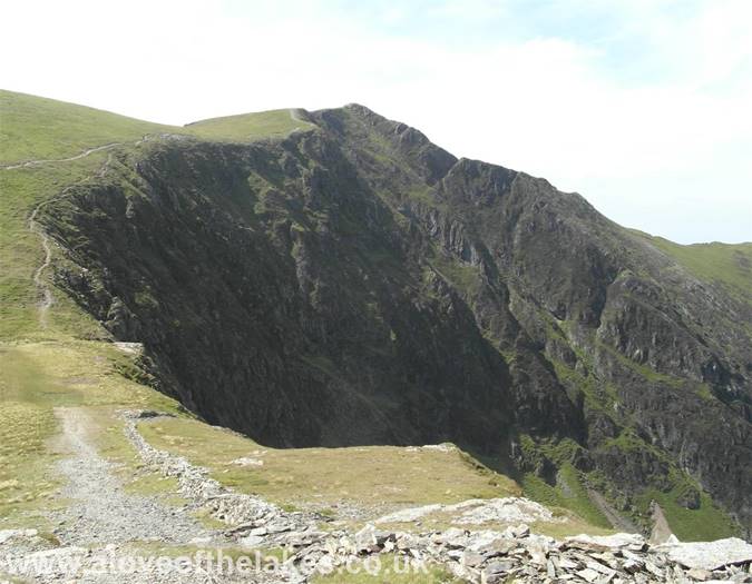 The path skirts very close to the edge