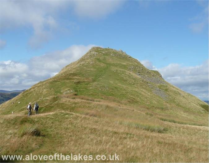 Looking back from the steep drop down