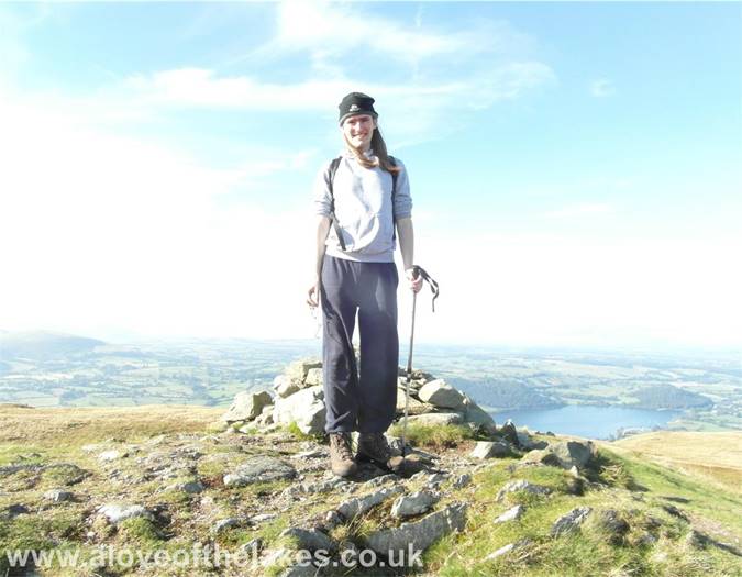 Ste on the summit of Arthurs Pike