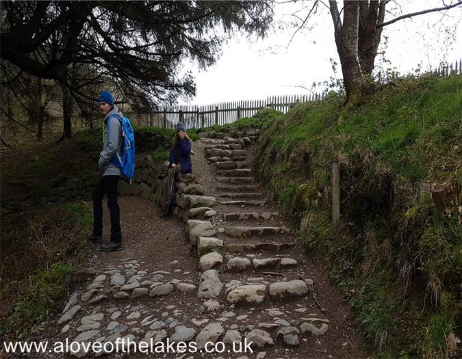 The right hand fork in the path