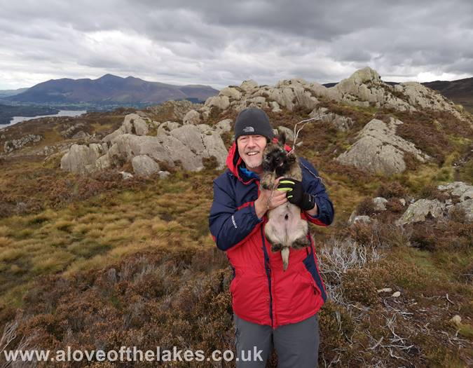 Spud and Rob on the summit of Grange Fell