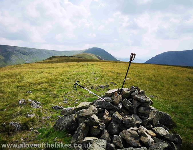 The summit cairn on Gray Crag