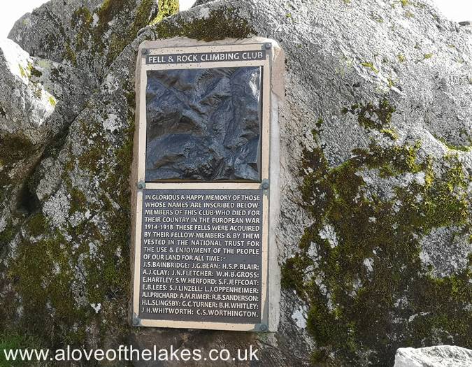 The war memorial plaque on Great Gable
