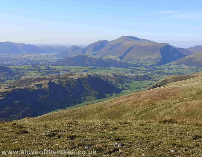 Close up of the Skiddaw group of mountains