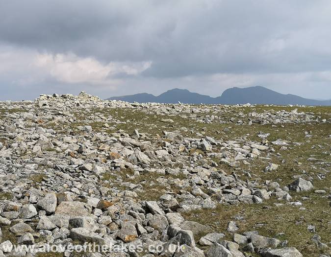 Approaching the summit cairns on Haycock