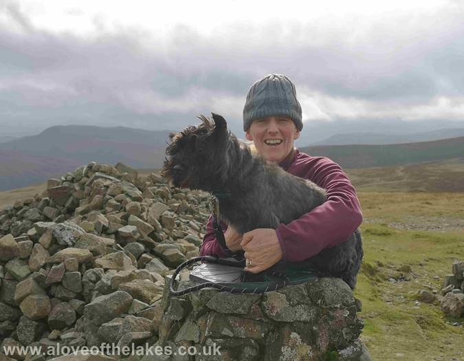 Sue and Jones on the summit of High Pike