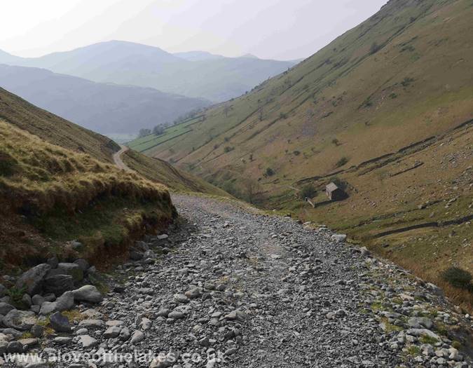 Looking back from the steep climb