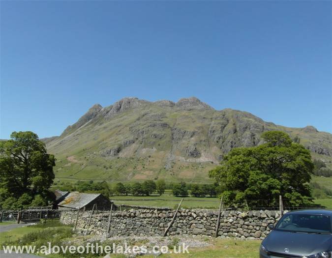 Looking towards the Langdale Pikes