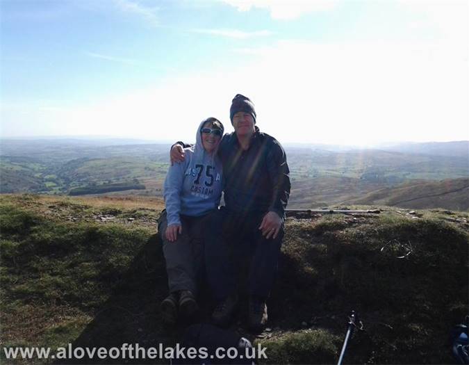 Sue and Rob on the summit of Sallows