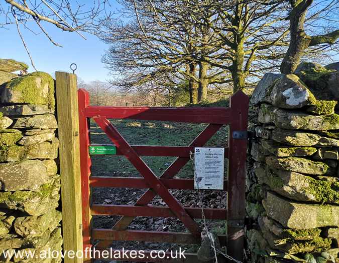 The gate at the start of the walk