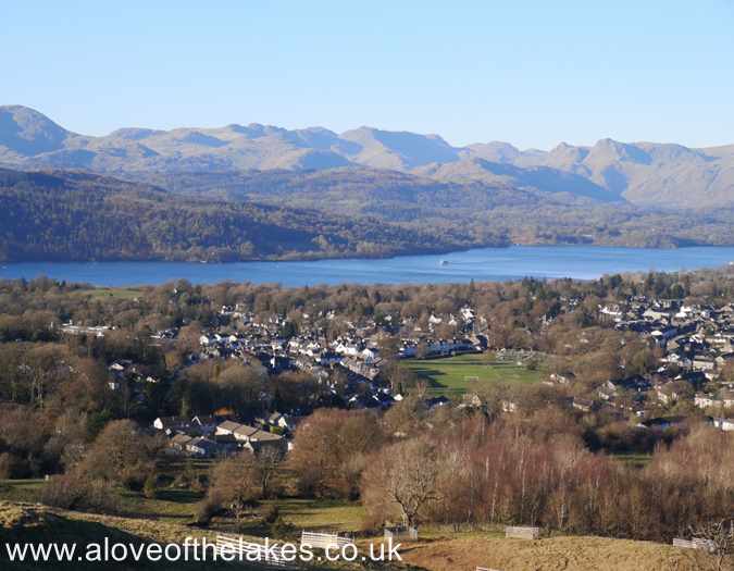 Looking towards the Langdale Pikes