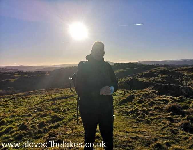 Sue  on the summit of Grandsire