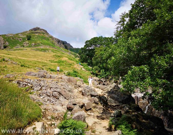 The path climbs steeply