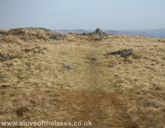 The summit cairn on Grey Crag. 