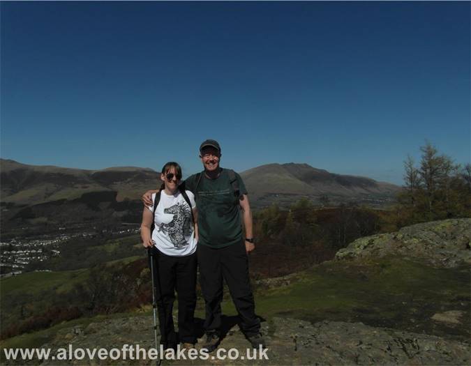 Sue and Rob on the summit of Walla Crag
