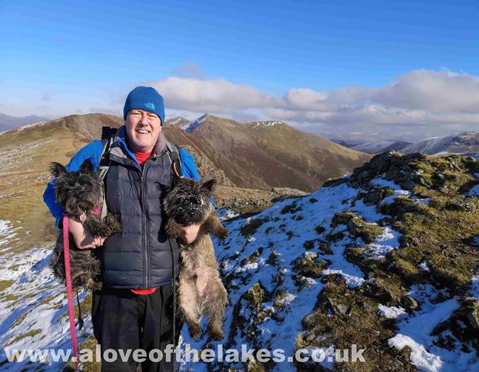 Rob on the summit with Spud and Bonnie